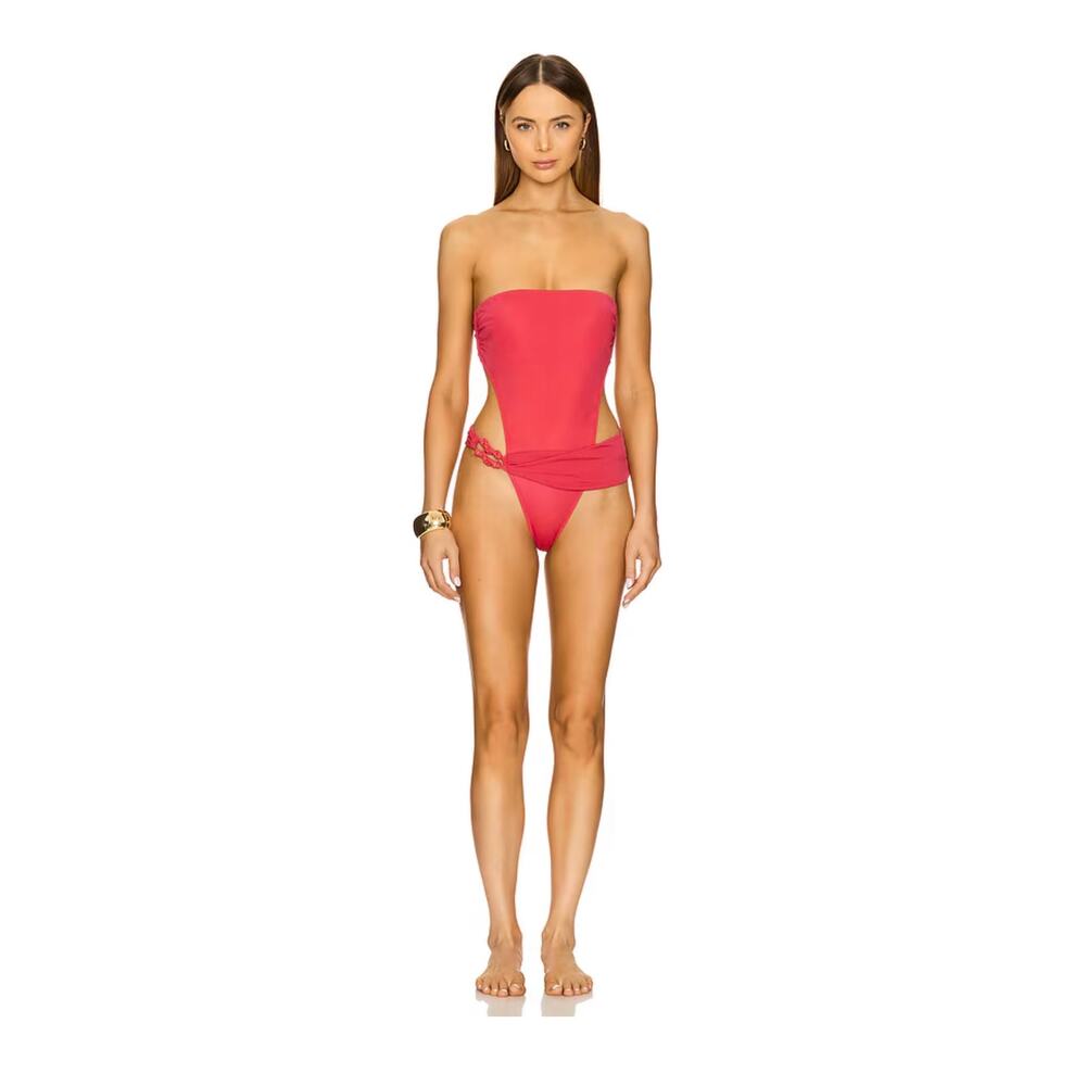 VIX Paula Hermanny Holly Brazil Red One Piece Swim Suit Swimsuit REVOLVE NWT